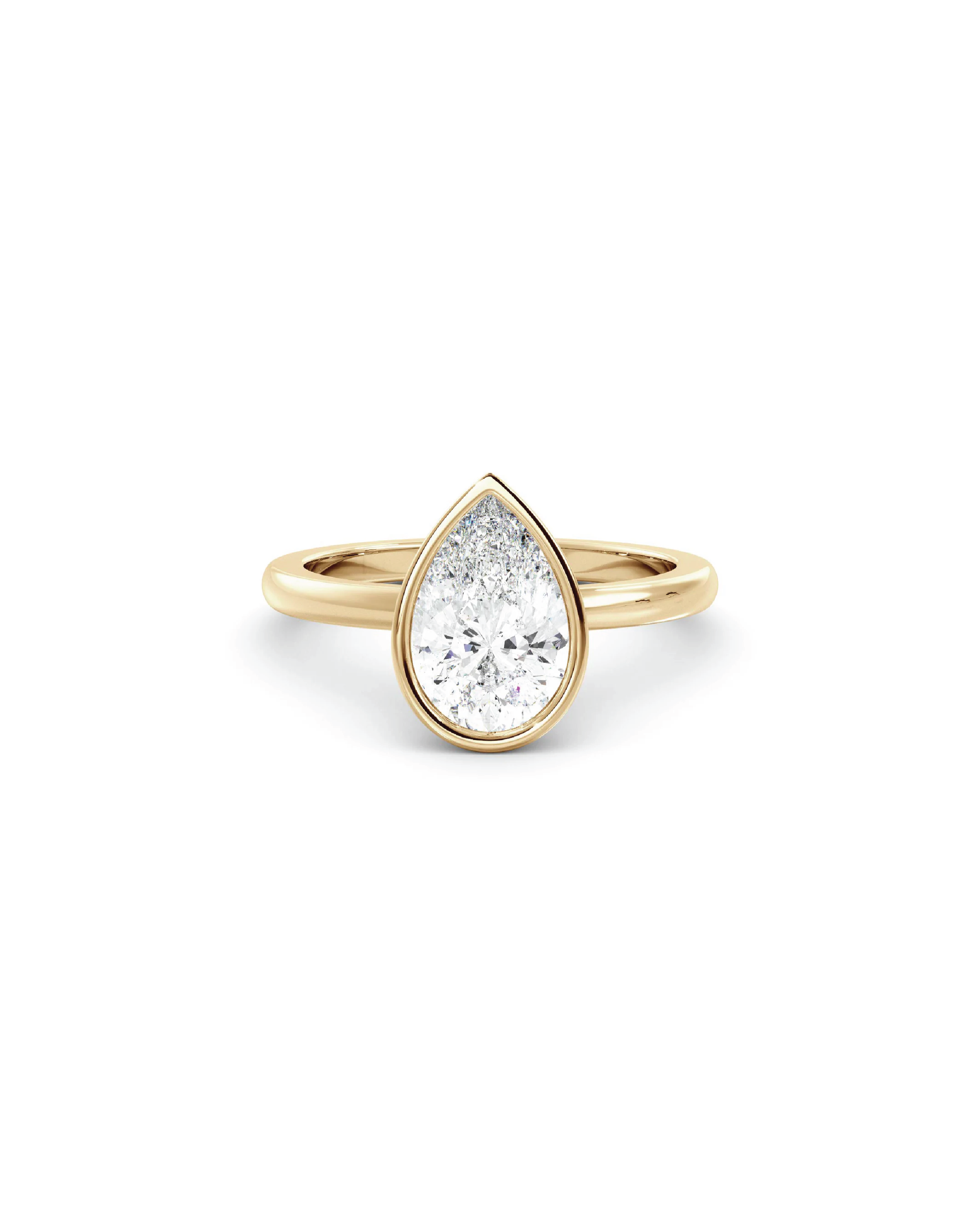 Pear Bezel Solitaire