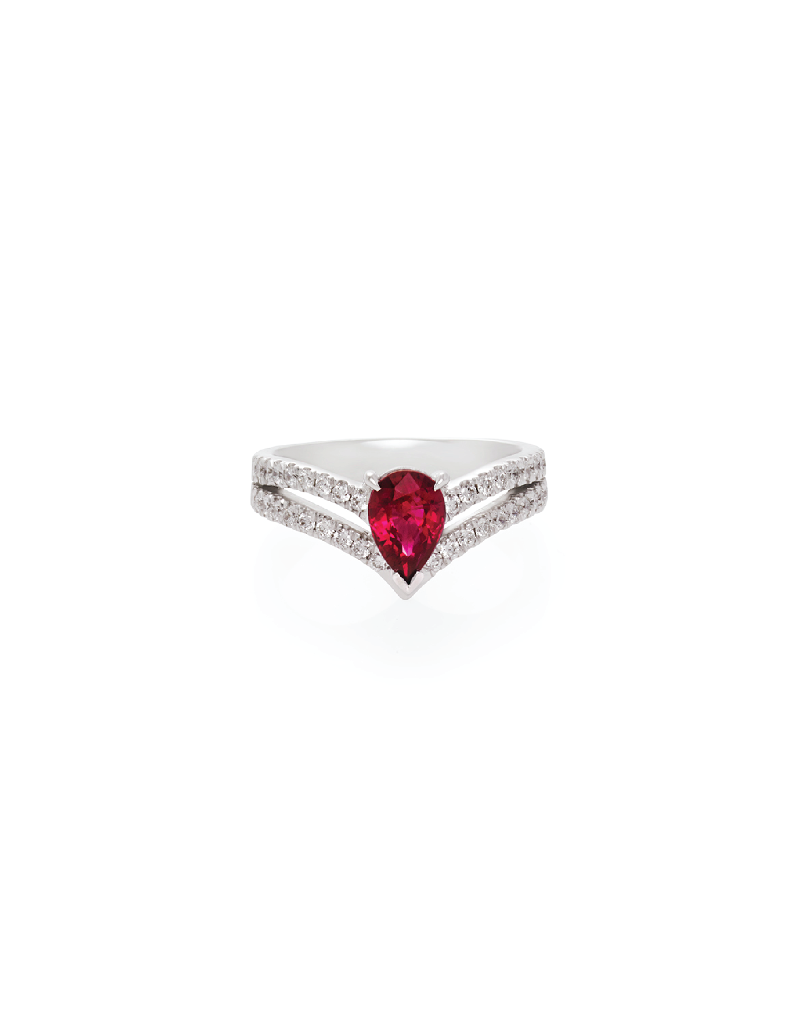 Pear Ruby Ring