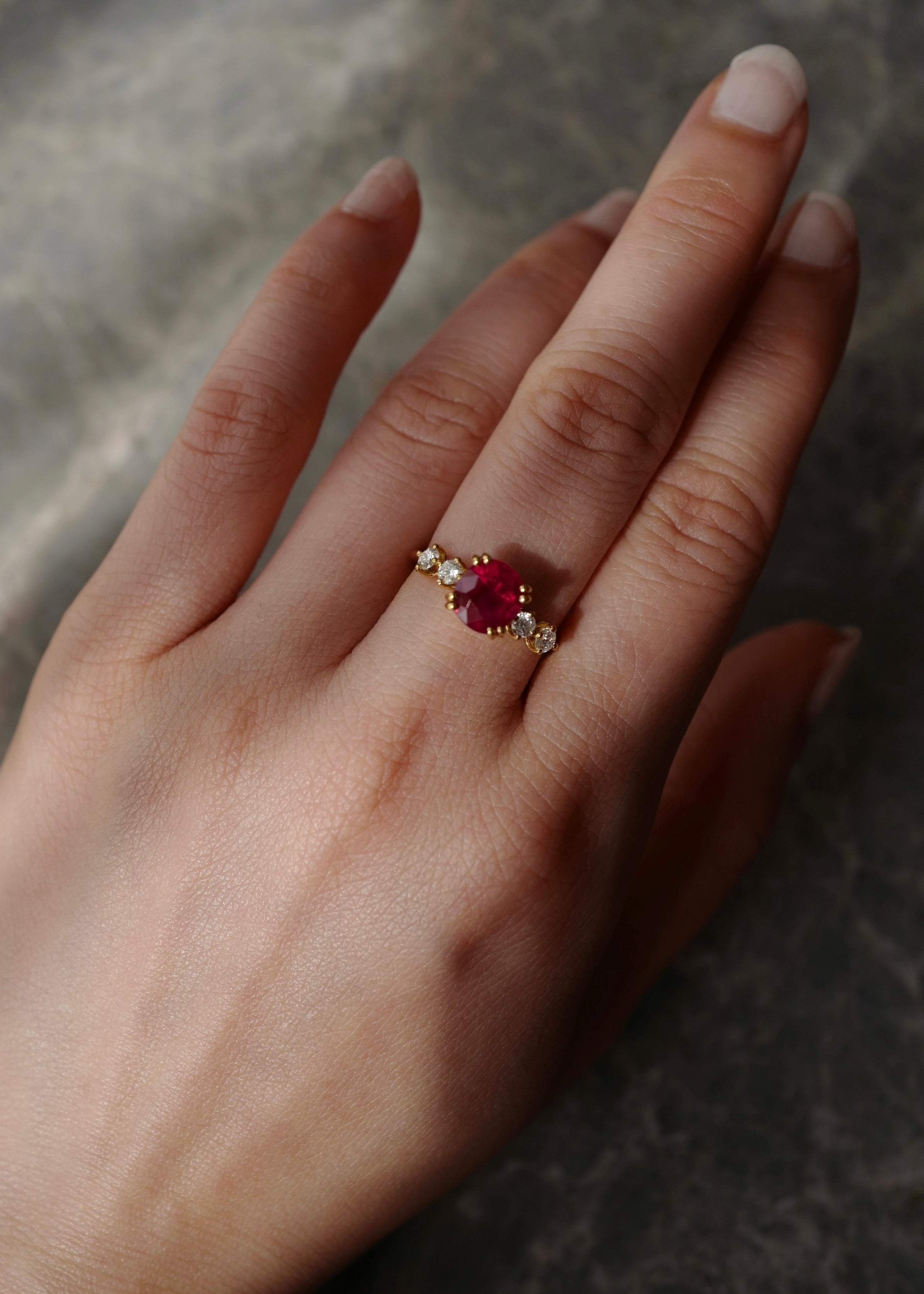 Classic Burma Pigeon Blood ruby and diamond ring for women