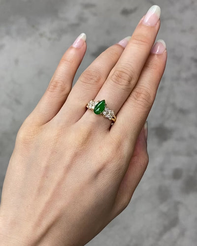 modern jade and marquise diamond ring for fine jewelry collection
