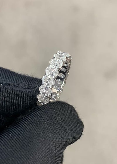 Classic oval diamond eternity ring with continuous sparkle