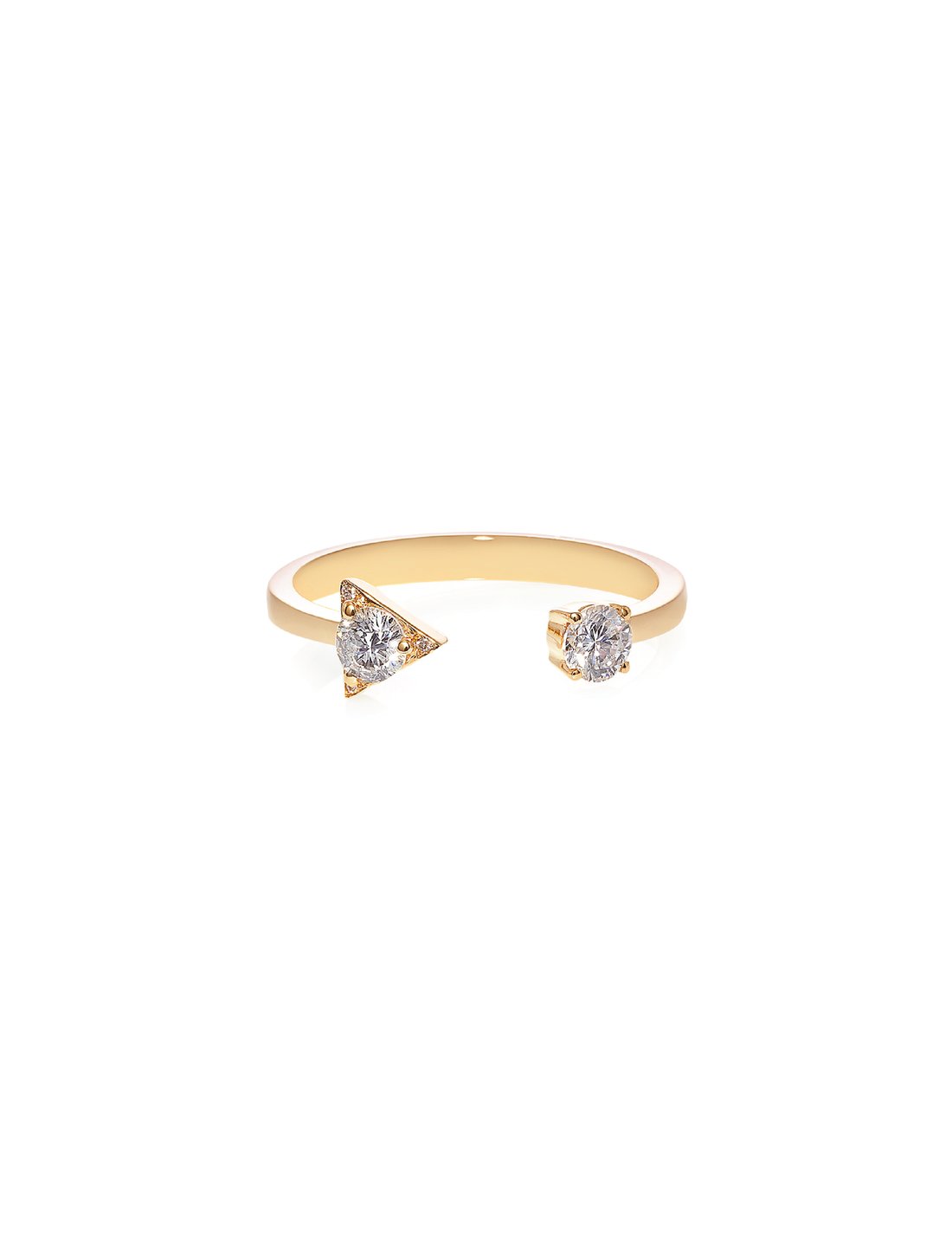 Round Diamond Open Ring