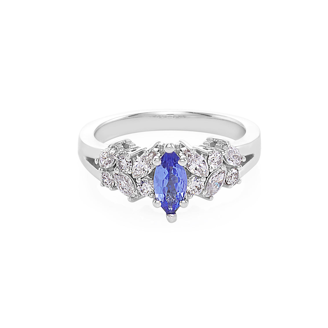 Tanzanite and Marquise Diamond Ring - HN JEWELRY