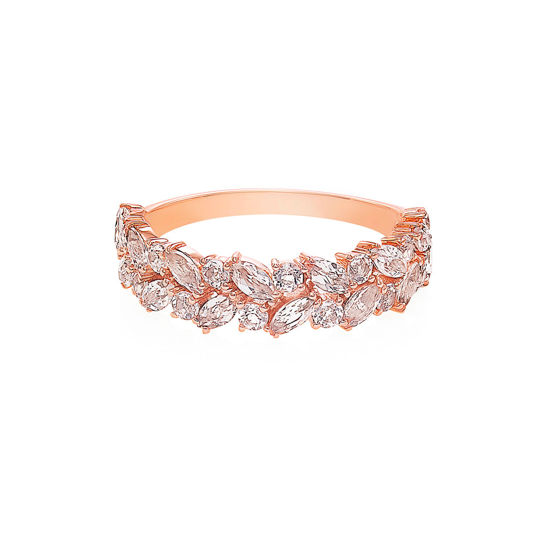 Marquise Morganite Half Eternity Ring - HN JEWELRY