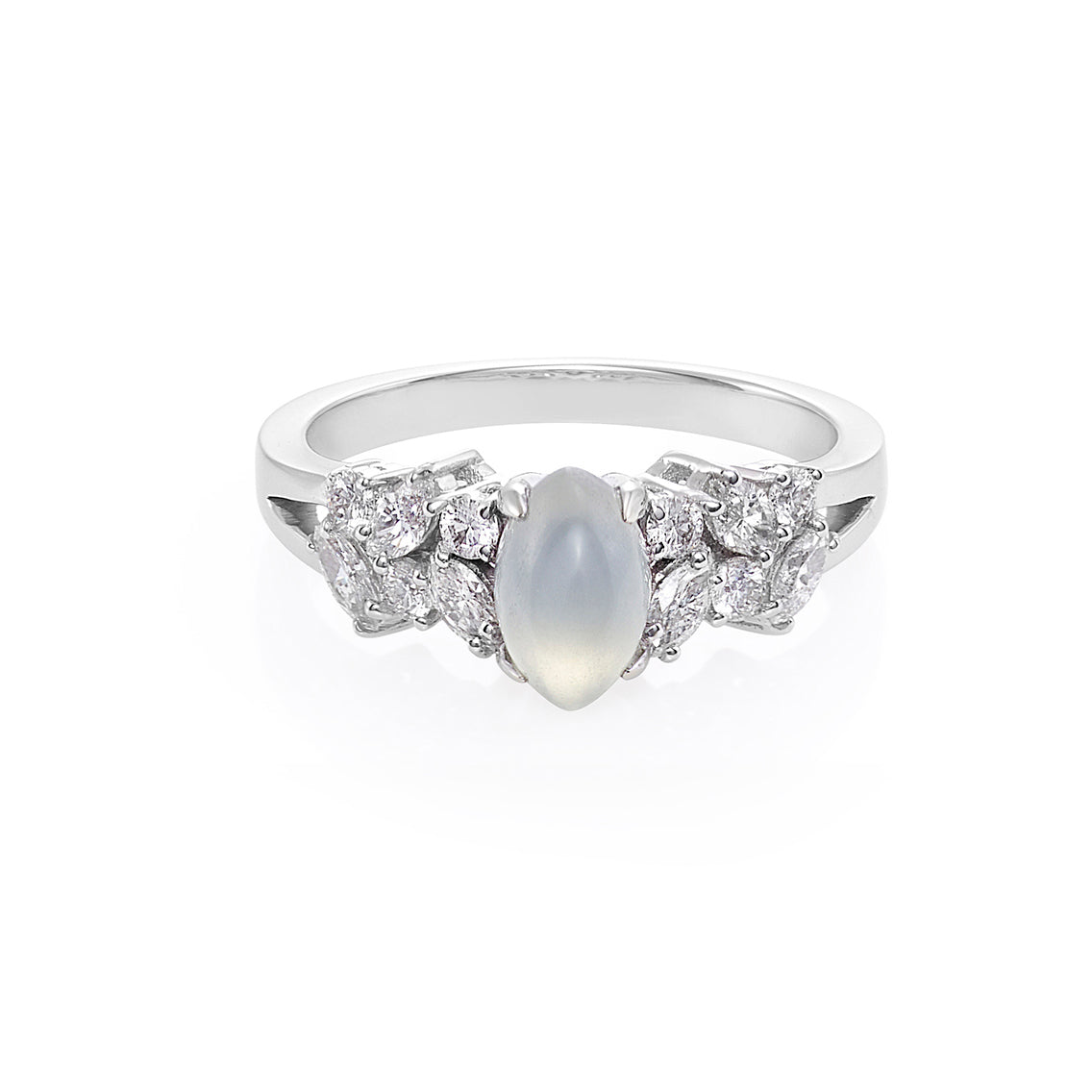 Marquise Jade & Diamond Ring - HN JEWELRY