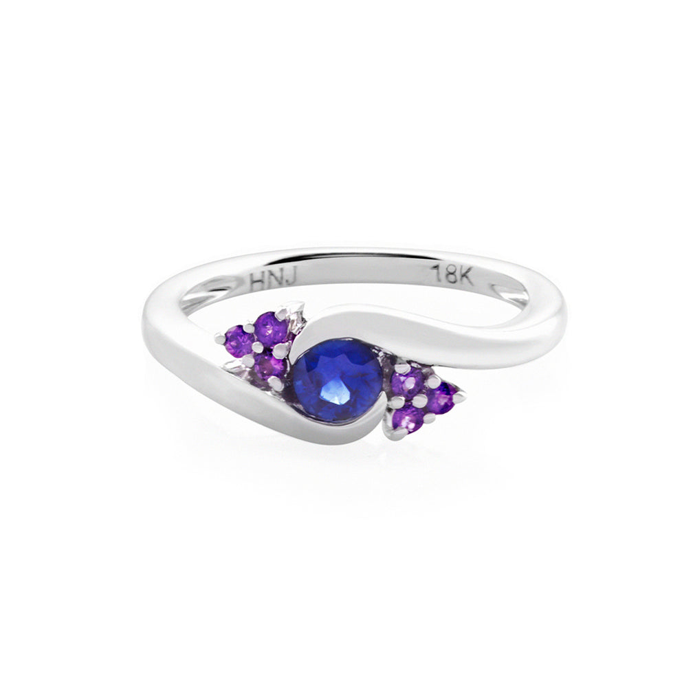 Blue Sapphire and Amethyst Ring - HN JEWELRY