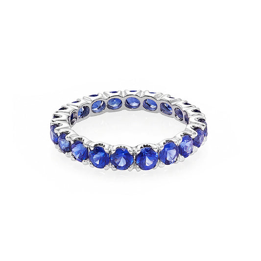 Blue Sapphire Eternity Ring - HN JEWELRY