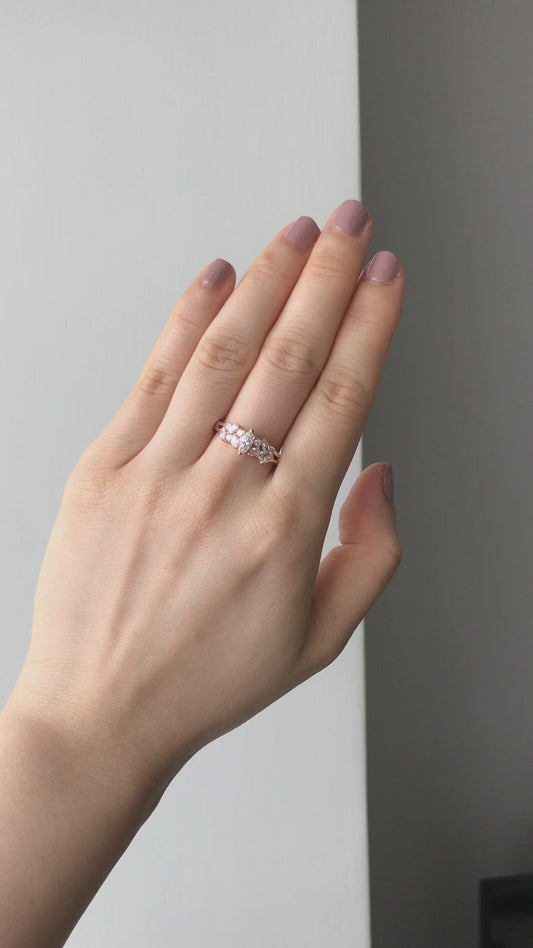 Marquise Diamond and Round Diamond Ring