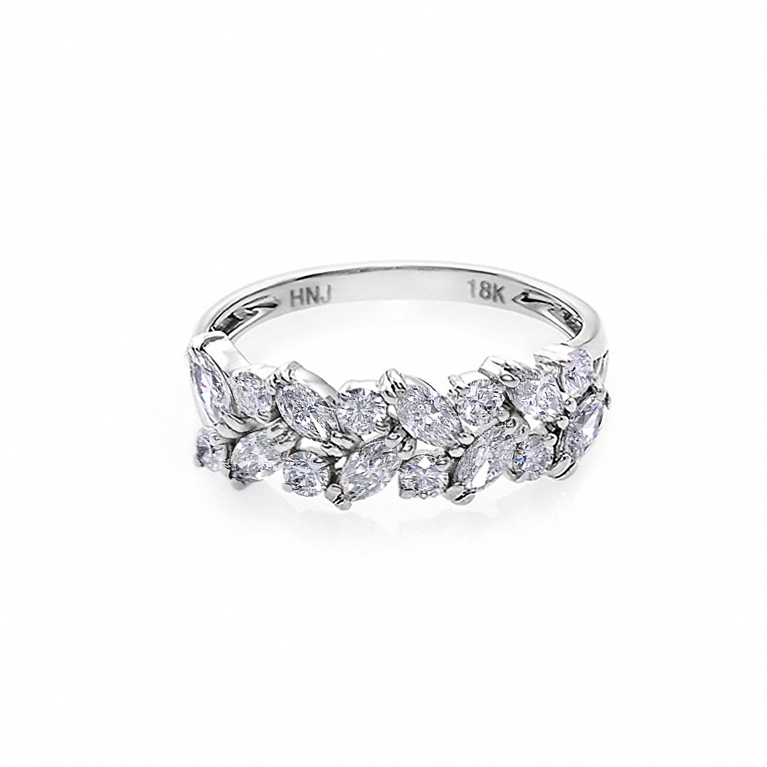 Marquise Diamond and Round Diamond Ring - HN JEWELRY