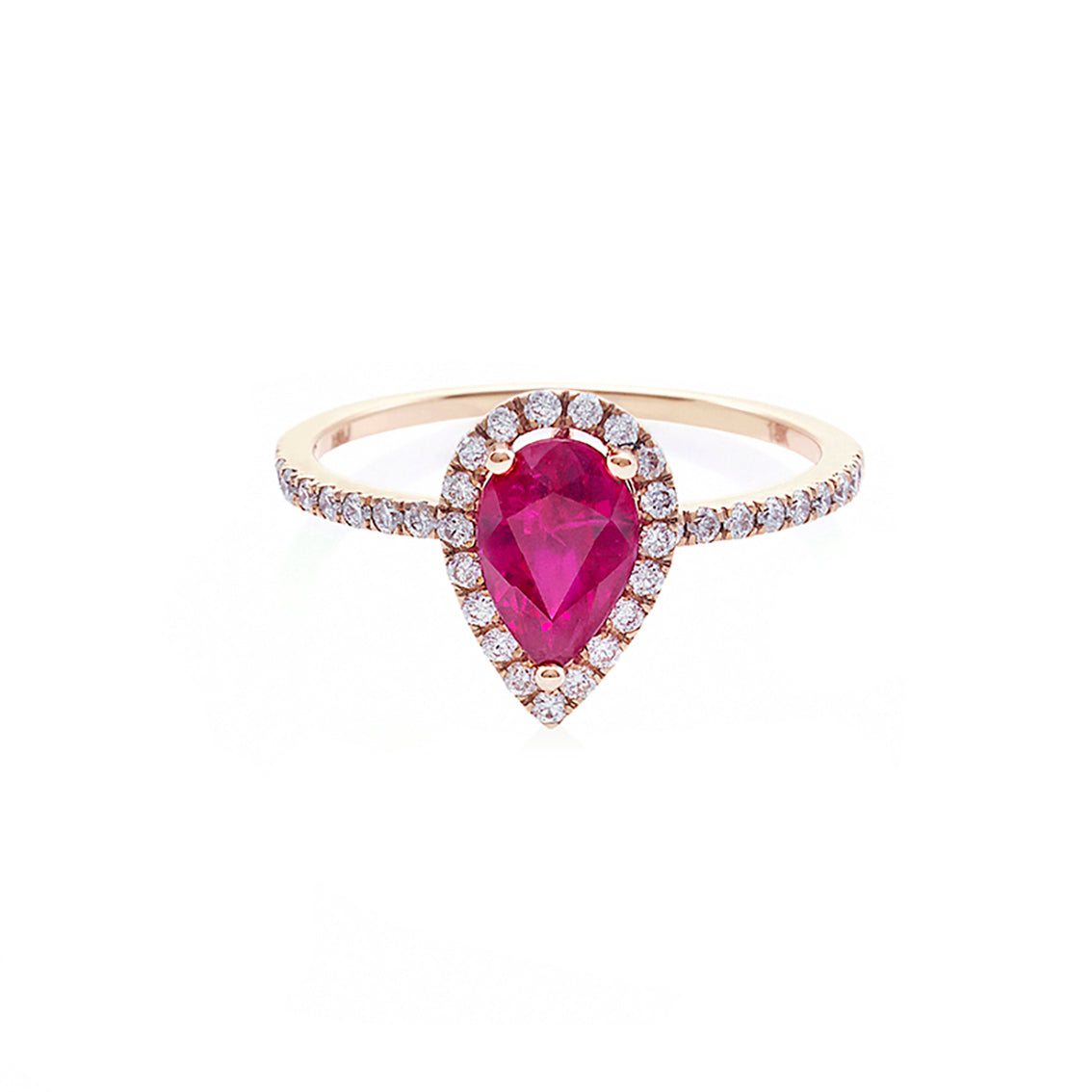 Pear Shaped Ruby and Diamond Ring - HN JEWELRY