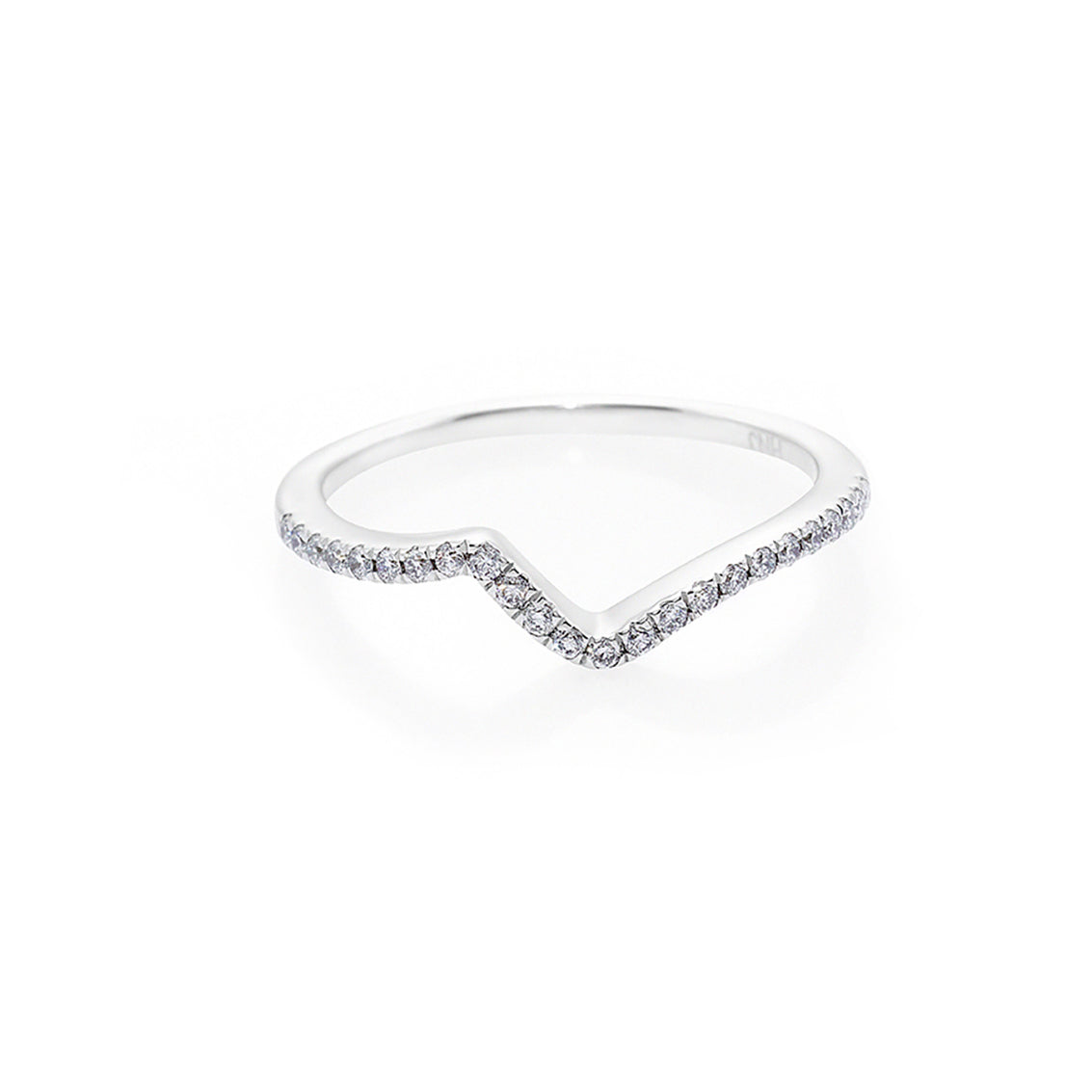 Thin Diamond Ring in 18K White Gold | HN JEWELRY