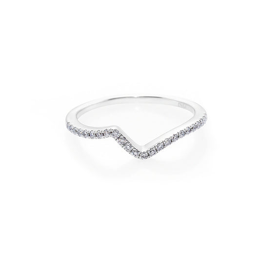 Thin Diamond Ring in 18K White Gold - HN JEWELRY