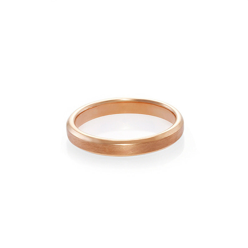 Beveled Edge Matte Finish Wedding Ring in 18K Rose Gold - HN JEWELRY