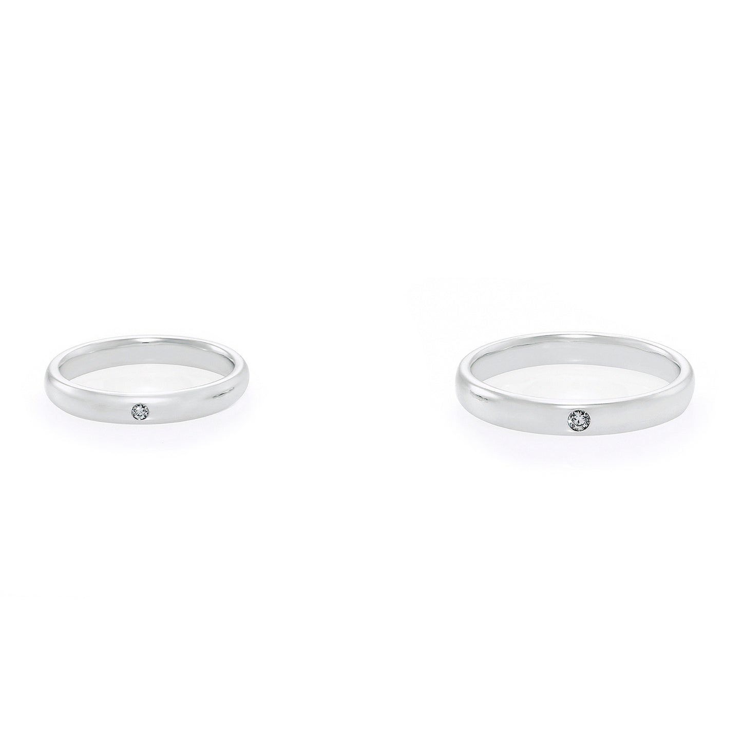 Diamond Wedding Couple Rings in White Gold - HN JEWELRY