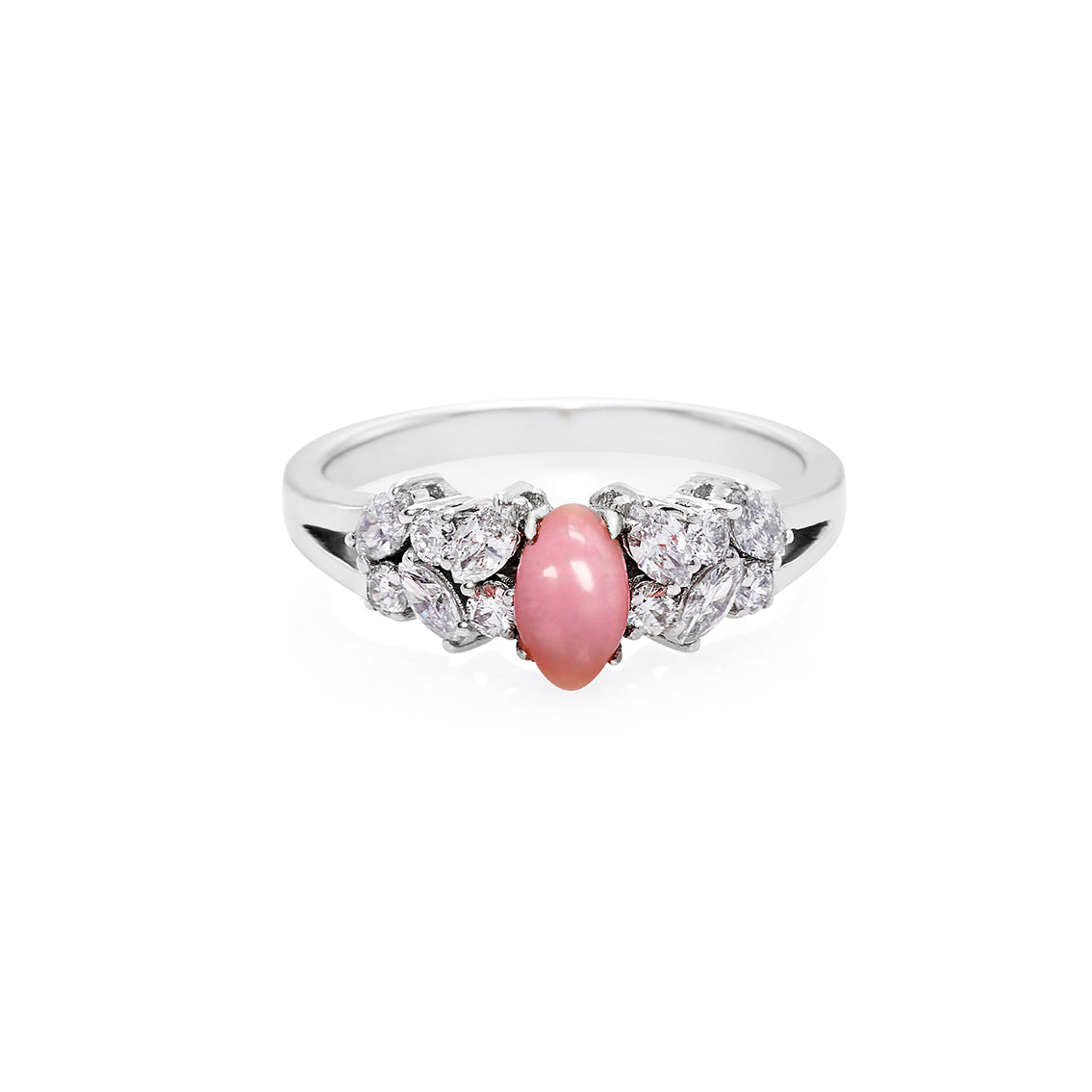 Conch Pearl & Marquise Diamond Engagement Ring - HN JEWELRY
