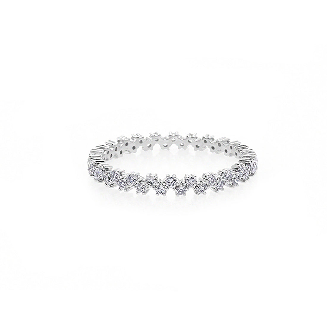 Diamond Wedding Eternity Ring in 18K White Gold - HN JEWELRY