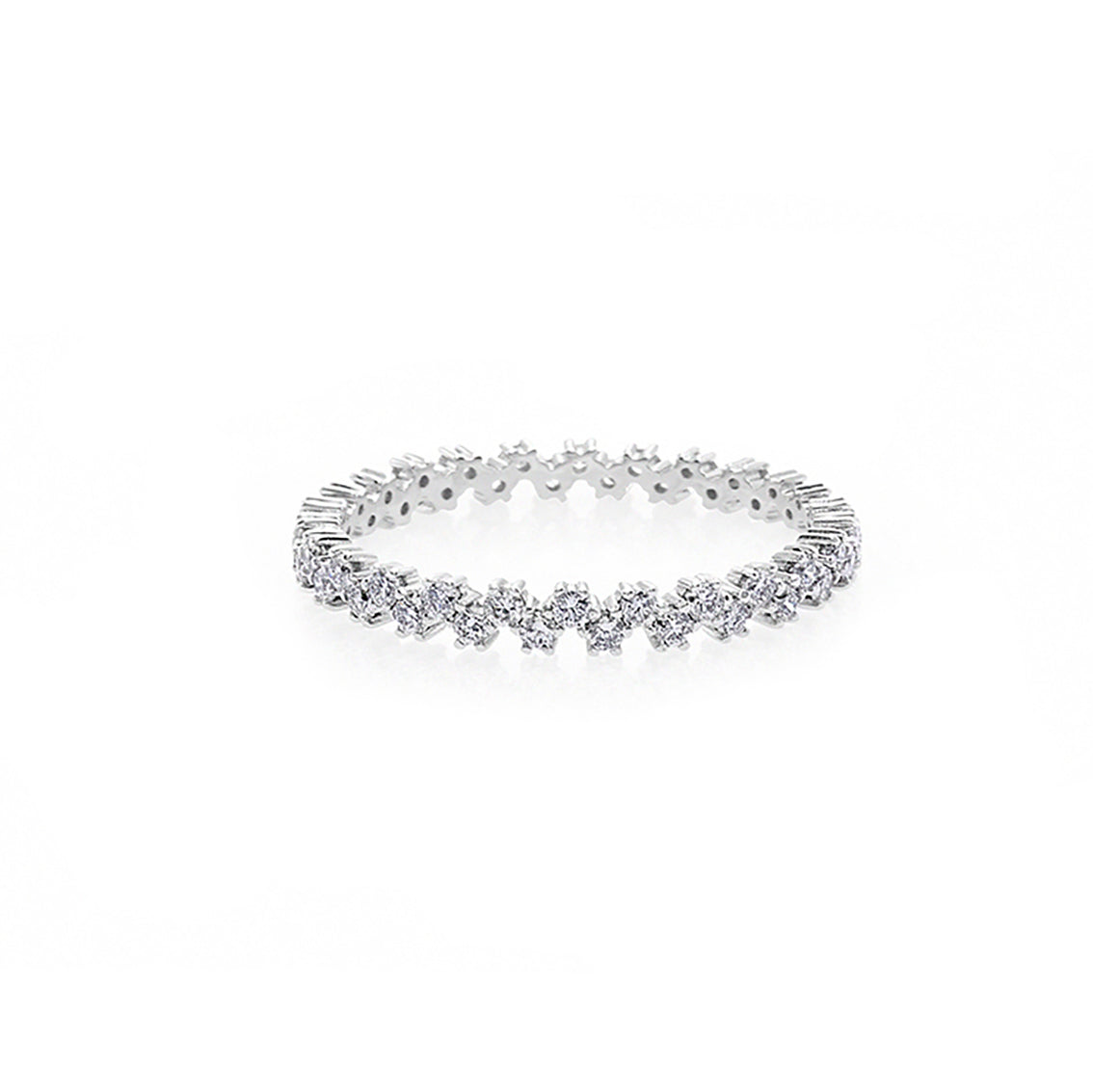 Diamond Wedding Eternity Ring in 18K White Gold - HN JEWELRY