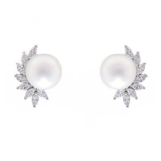 South Sea Pearl and Marquise Diamond Earrings - HN JEWELRY