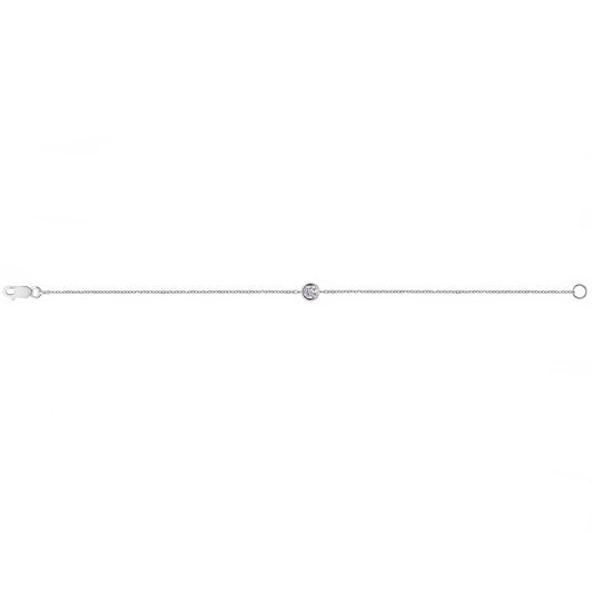 Bezel Set Diamond Bracelet in 18K White Gold - HN JEWELRY