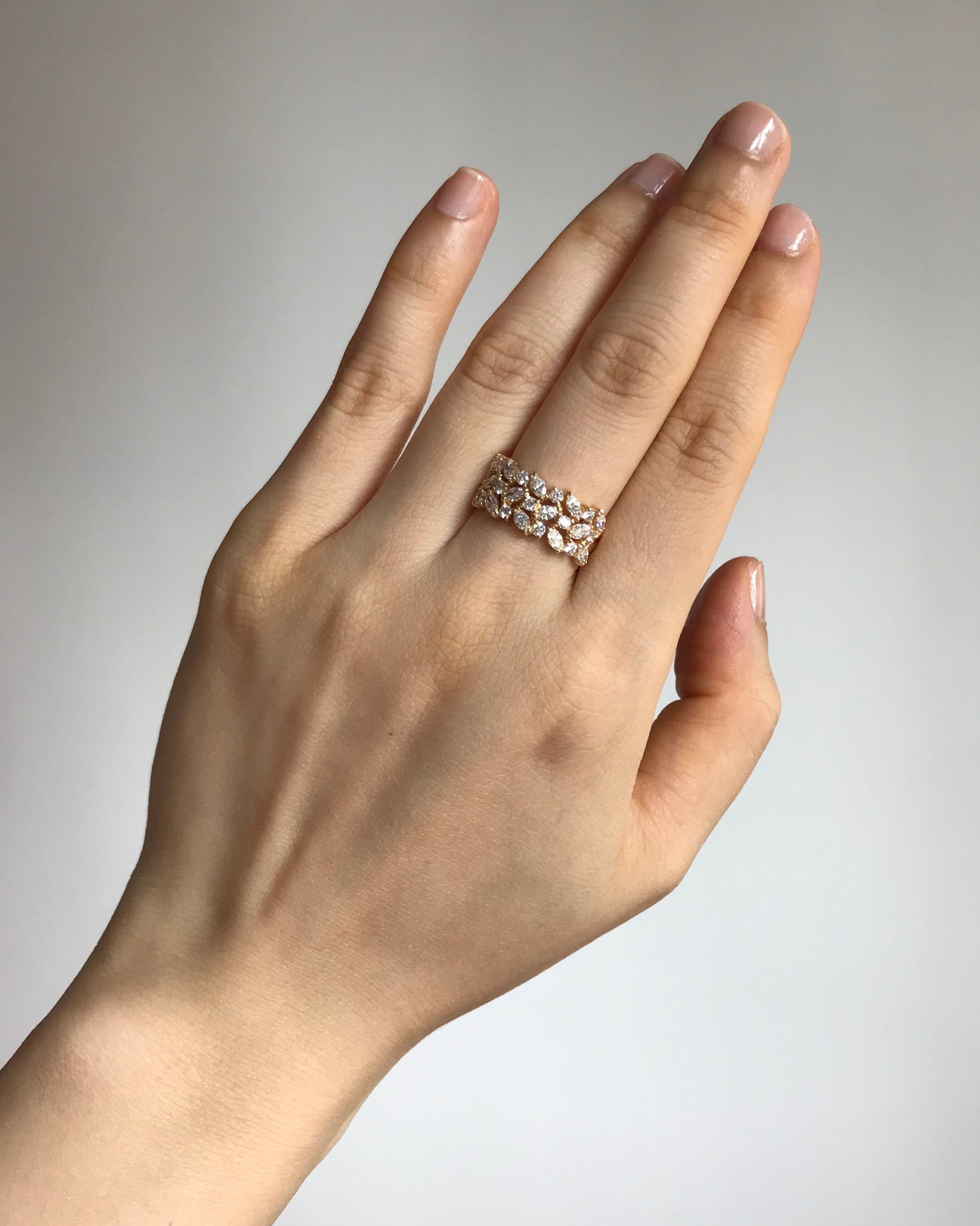 3-Row Marquise Diamond Ring - HN JEWELRY