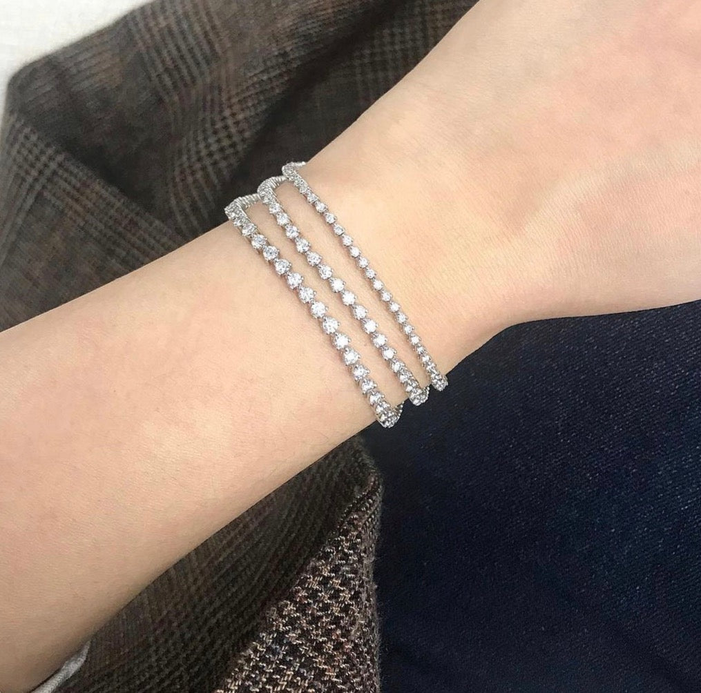 Tennis Diamond Bracelet (1.00 cttw) in 18K White Gold - HN JEWELRY