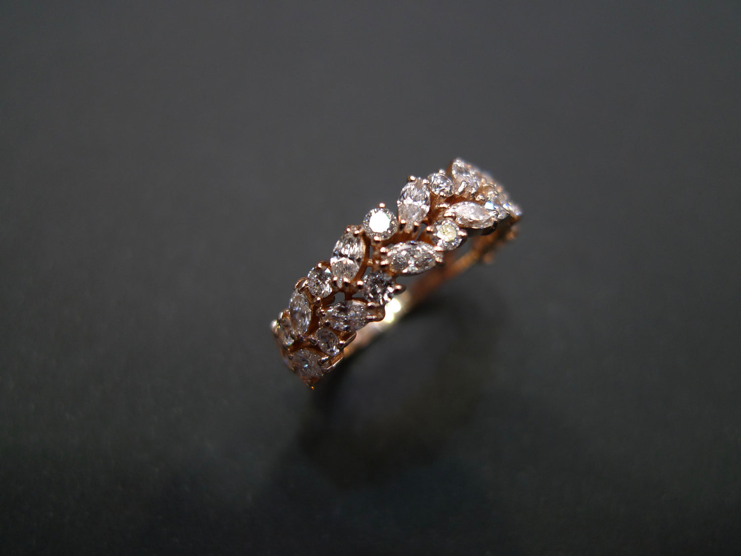 Marquise Diamond Half Eternity Ring in Rose Gold - HN JEWELRY