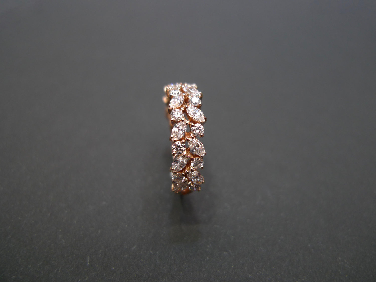 Marquise Diamond Half Eternity Ring in Rose Gold - HN JEWELRY