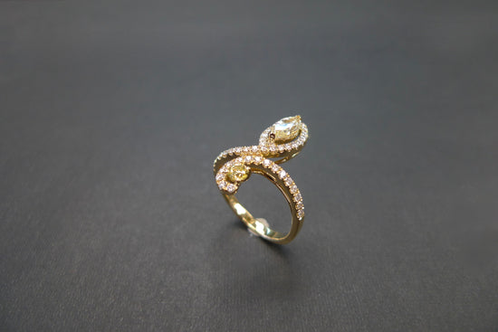 Fancy Yellow Marquise Cut Diamond Ring - HN JEWELRY