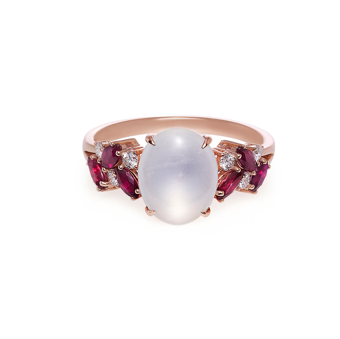 Jade and Ruby and Marquise Diamond Ring - HN JEWELRY