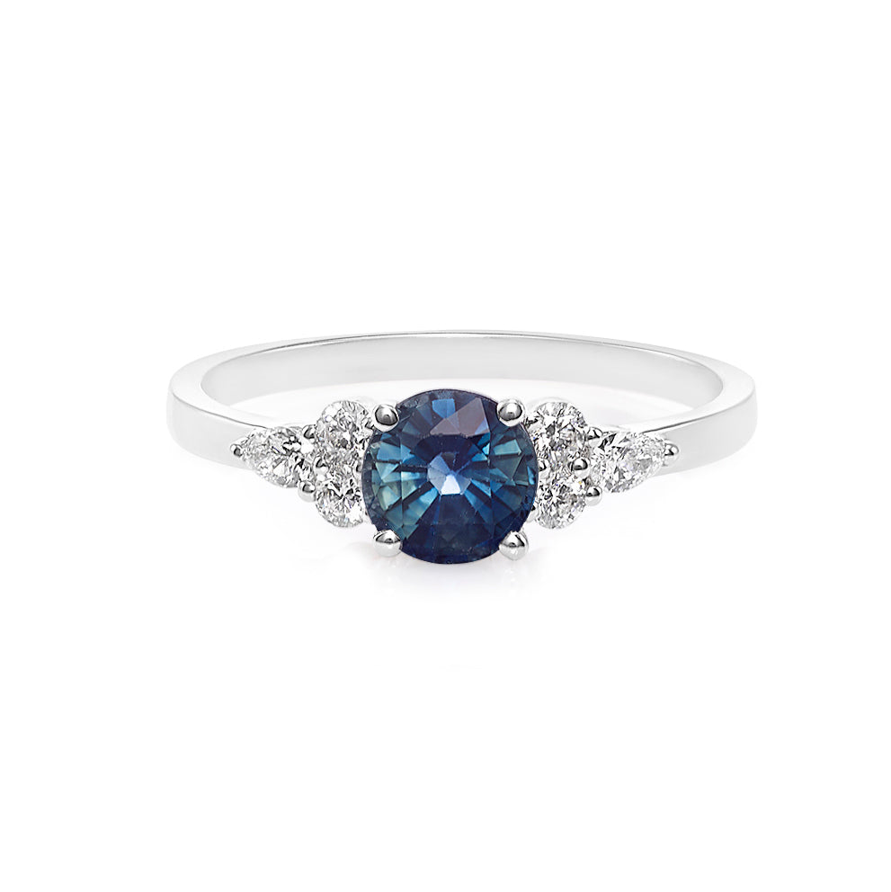 Teal Sapphire and Diamond Ring - HN JEWELRY