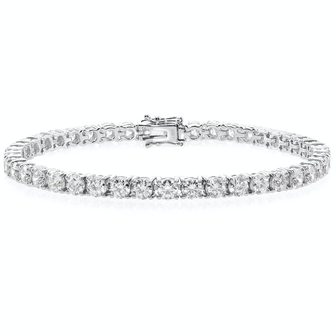 Tennis Diamond Bracelet (8.80ct) in 18K White Gold - HN JEWELRY