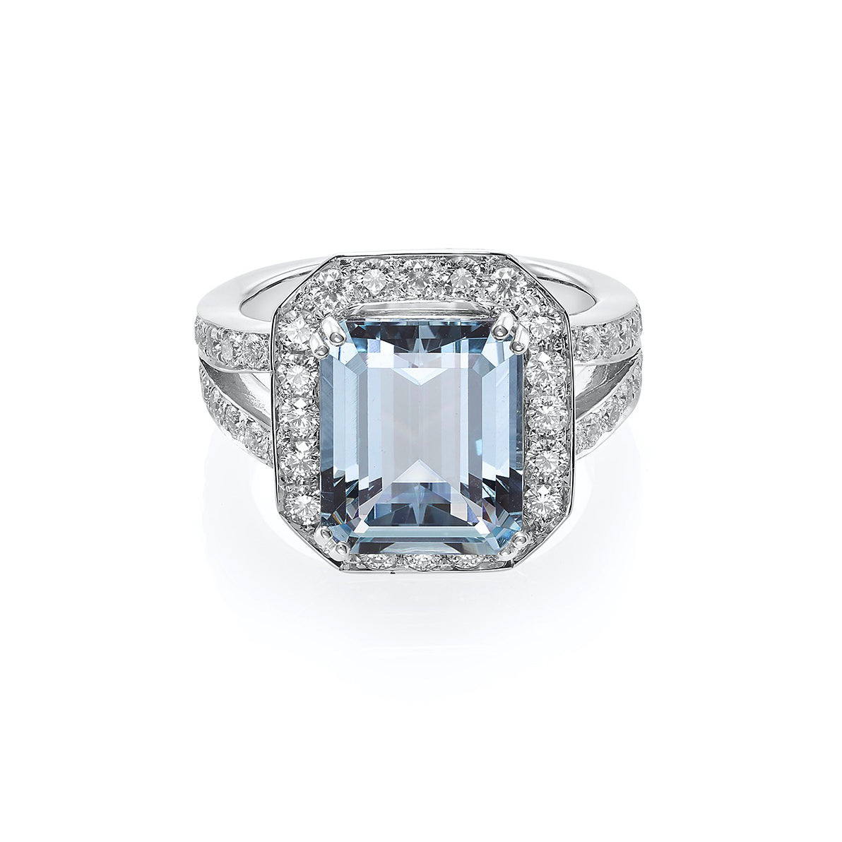 Aquamarine and Diamond Cocktail Ring - HN JEWELRY