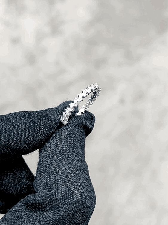 Diamond Wedding Eternity Ring in 18K White Gold - HN JEWELRY