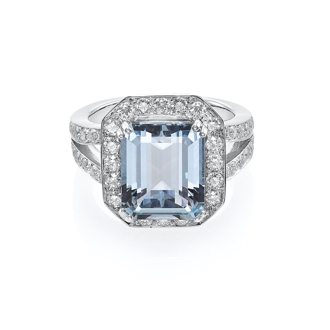 Aquamarine and Diamond Cocktail Ring - HN JEWELRY