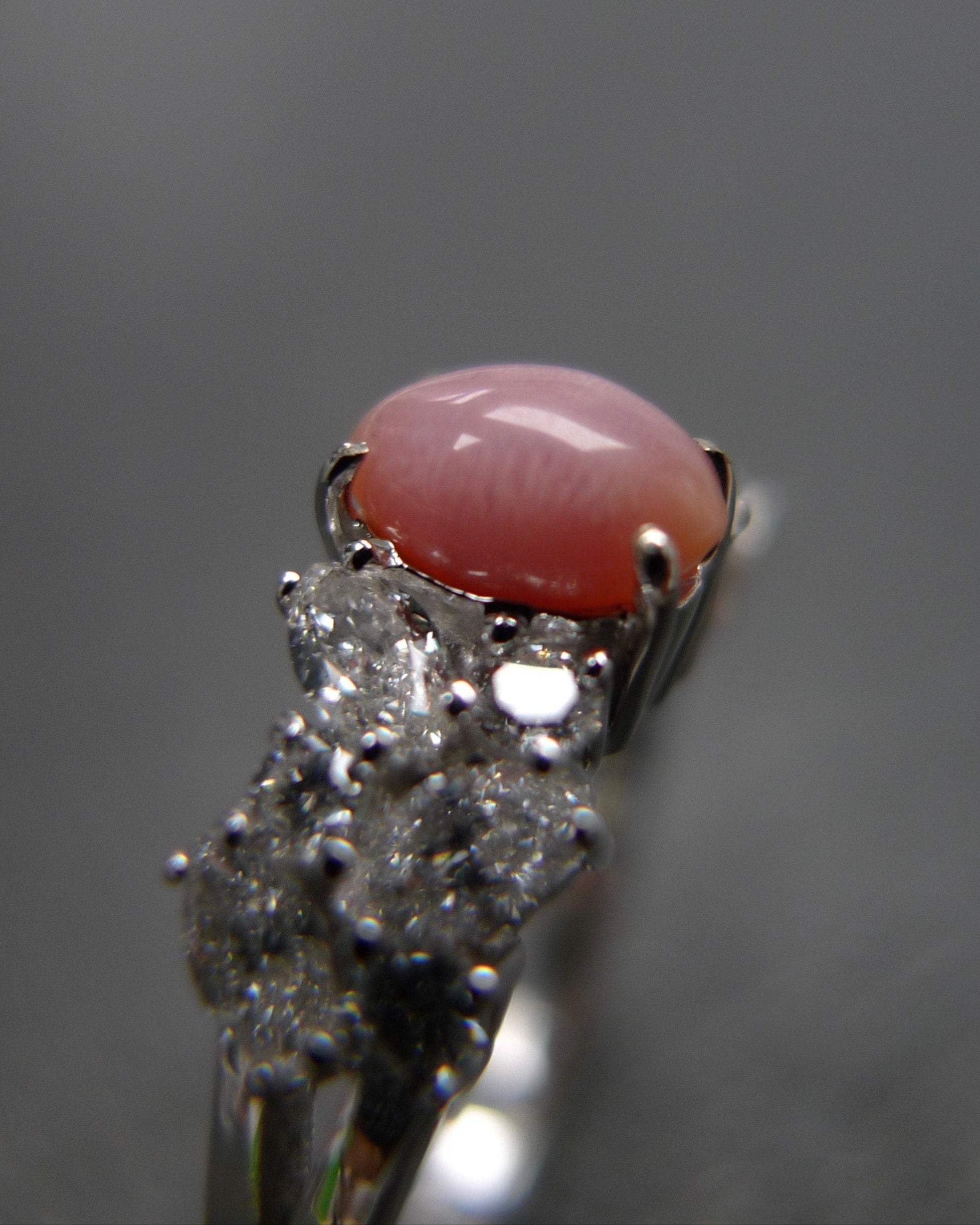 unique conch pearl and diamond ring elegant profile