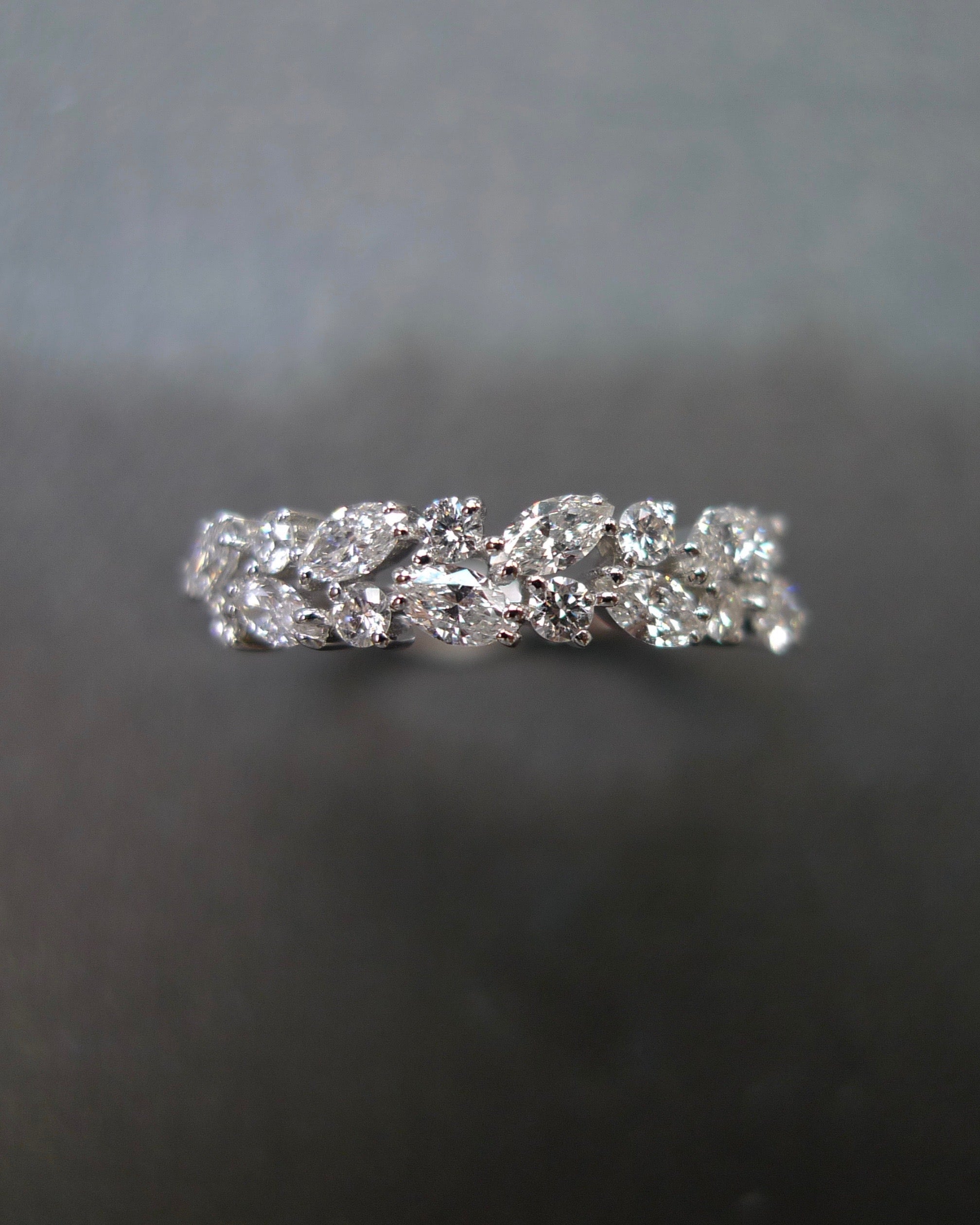 Elegant white gold marquise diamond stacking ring