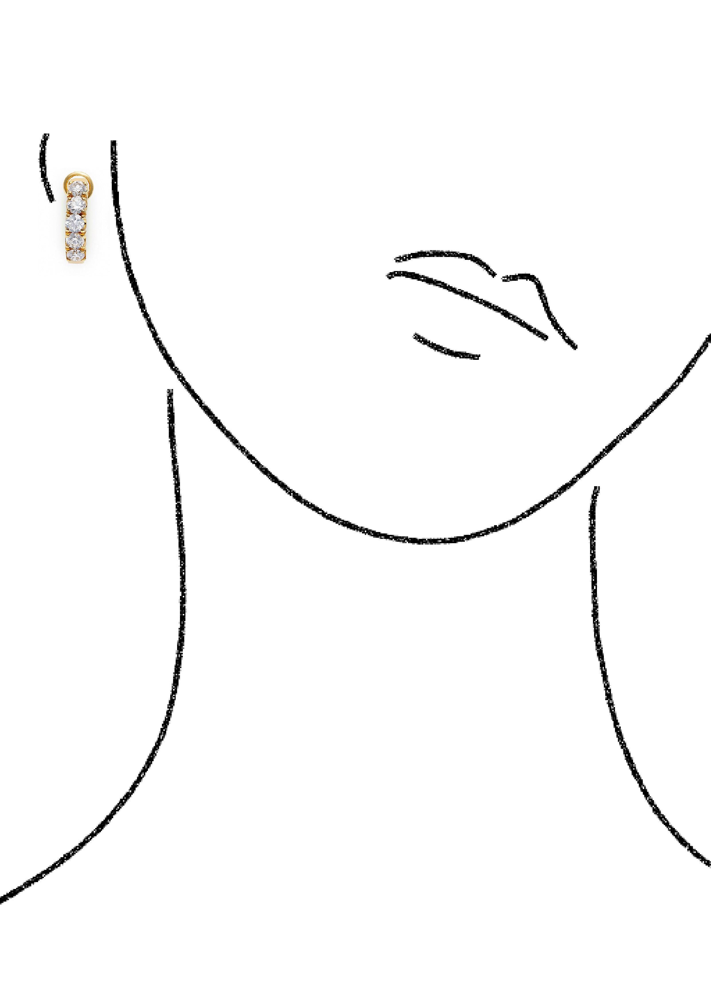 Diamond Hoop Earrings in Yellow Gold - HN JEWELRY