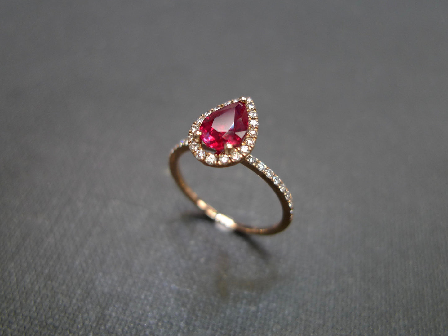 Pear Shaped Ruby and Diamond Ring - HN JEWELRY