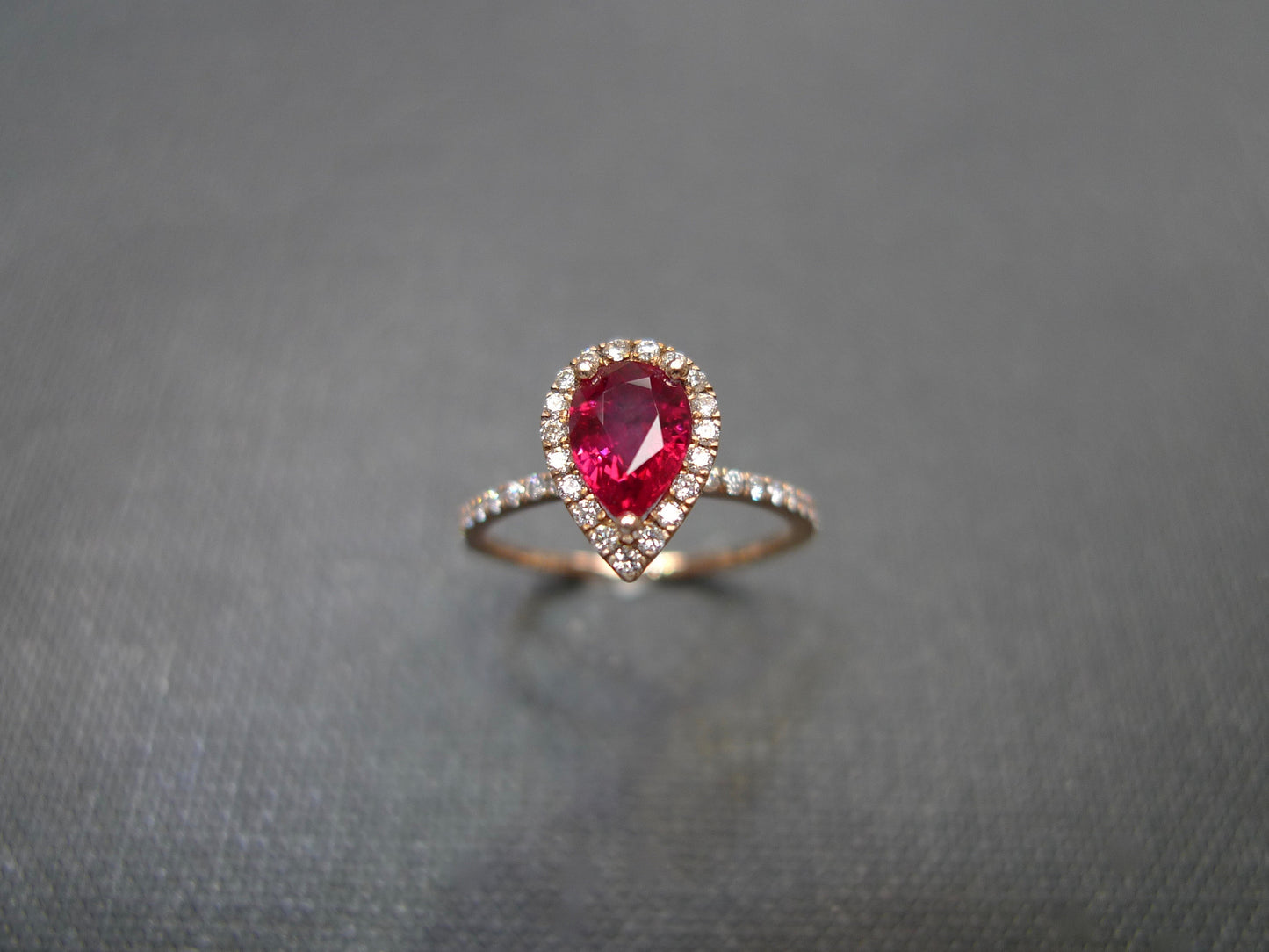 Pear Shaped Ruby and Diamond Ring - HN JEWELRY
