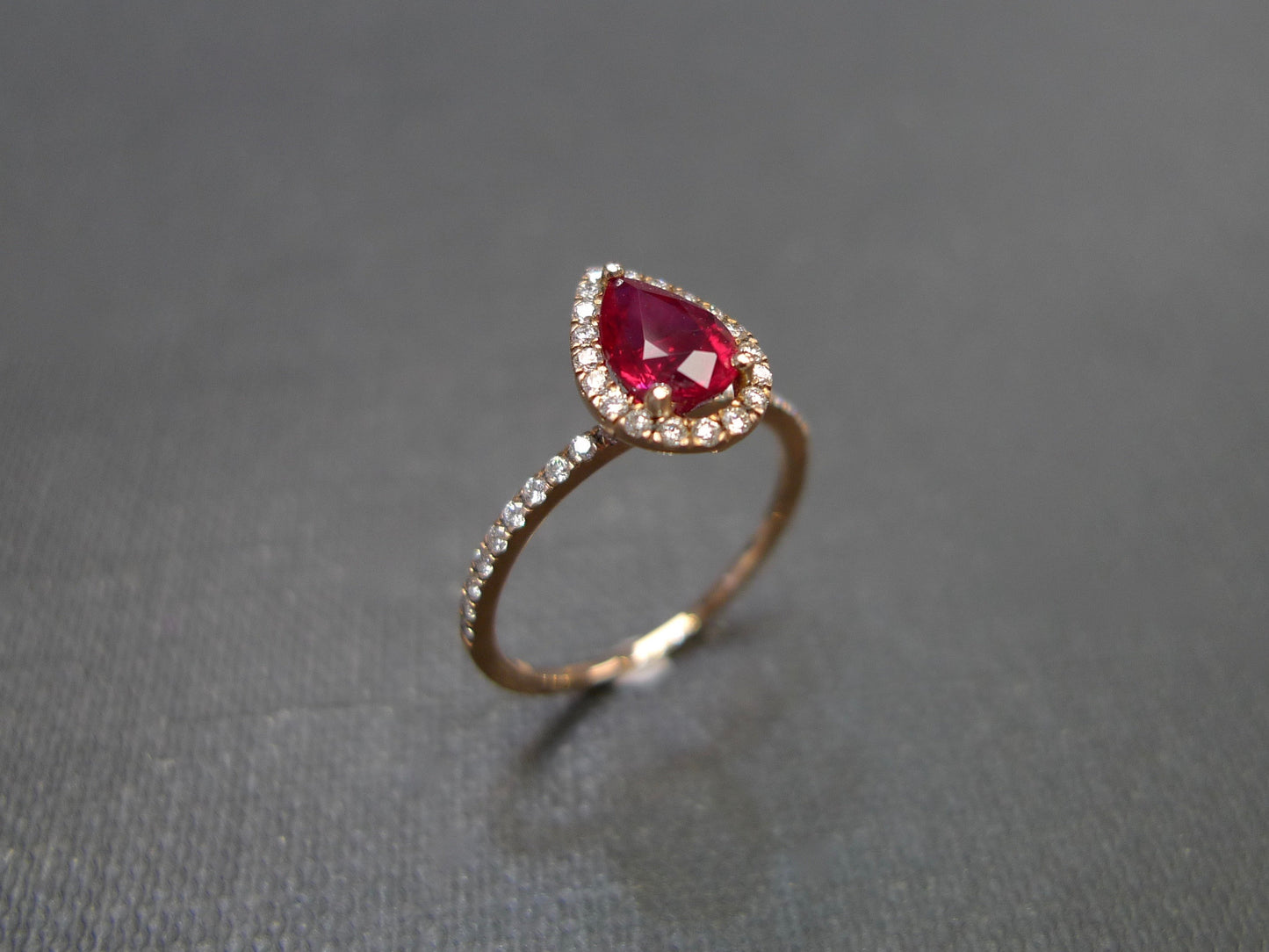 Pear Shaped Ruby and Diamond Ring - HN JEWELRY