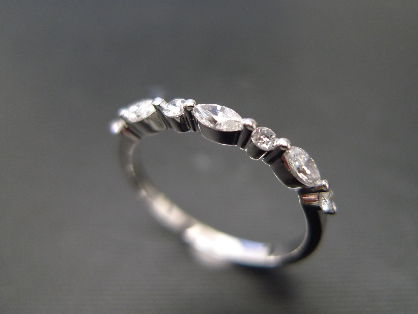 Marquise Diamond Wedding Ring in Platinum - HN JEWELRY