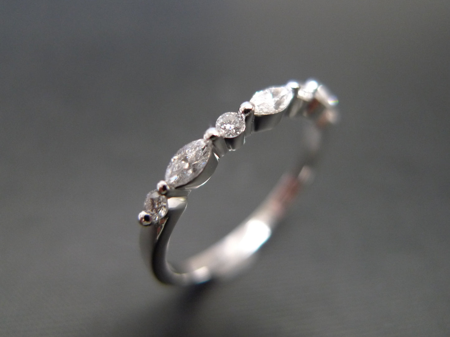 Marquise Diamond Wedding Ring in Platinum - HN JEWELRY