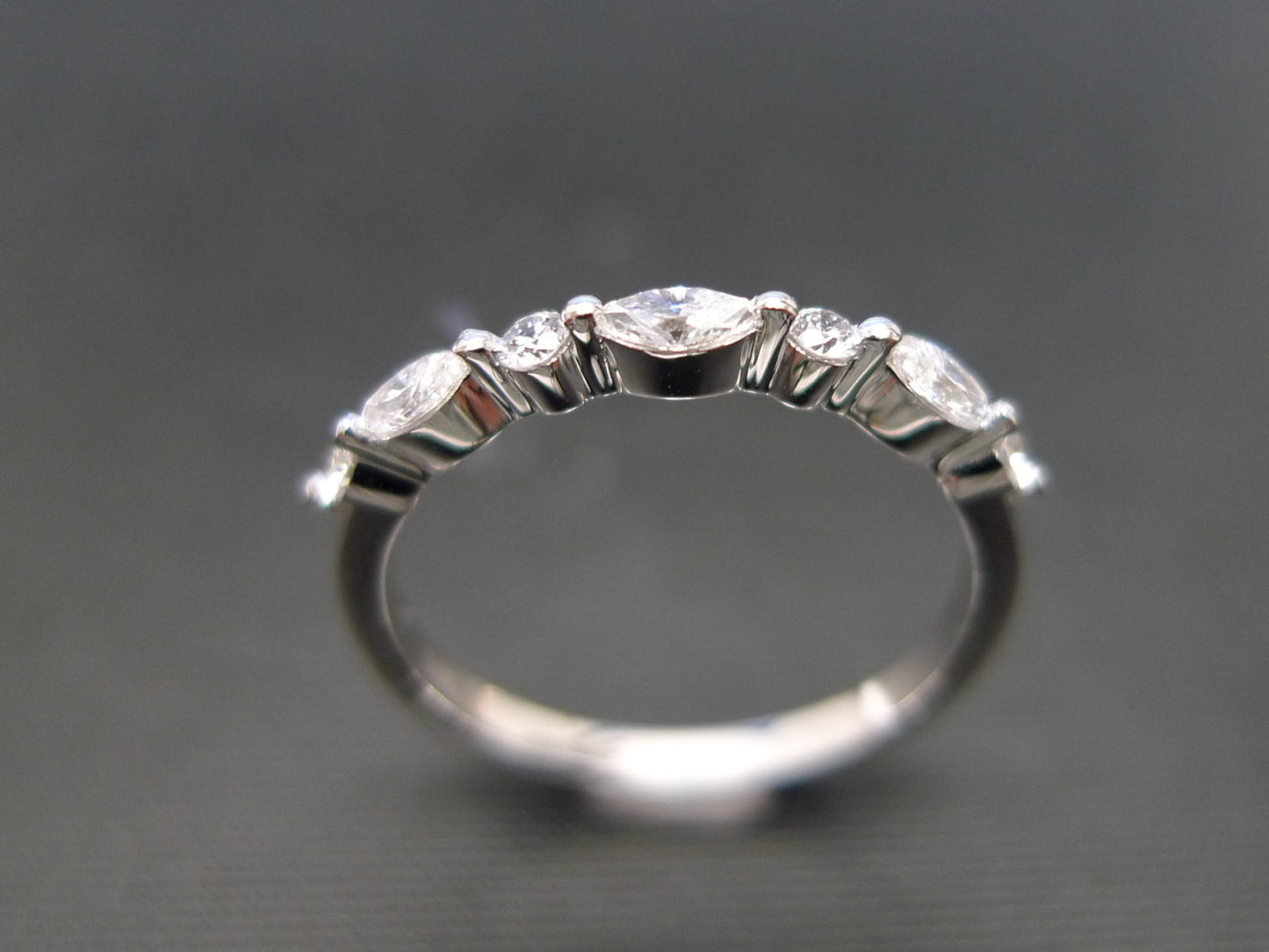 Marquise Diamond Wedding Ring in Platinum - HN JEWELRY