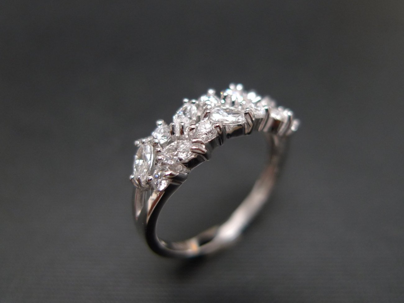 Marquise Diamond Ring in 18K White Gold - HN JEWELRY