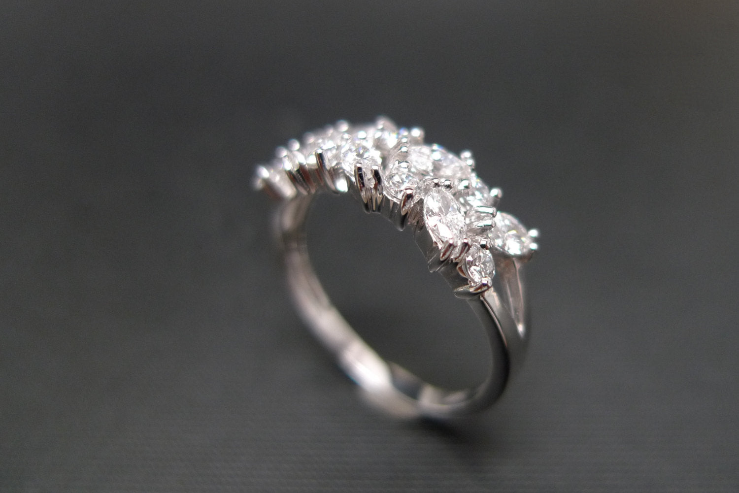 Marquise Diamond Ring in 18K White Gold - HN JEWELRY