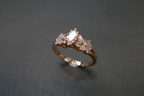 Marquise Diamond and Round Diamond Ring | HN JEWELRY