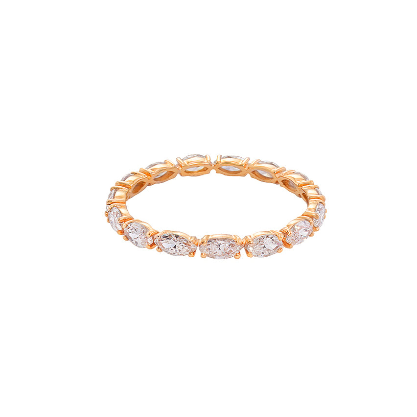 Marquise Diamond Eternity Wedding Ring in Rose Gold - HN JEWELRY