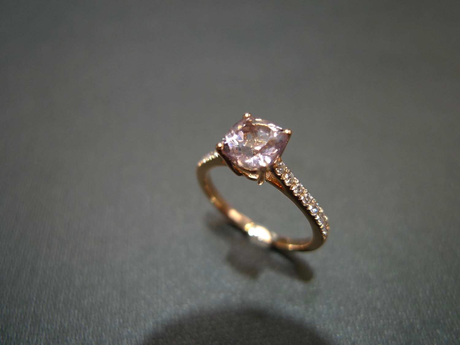 Champagne Morganite & Diamond Engagement Ring in 18K Rose Gold - HN JEWELRY