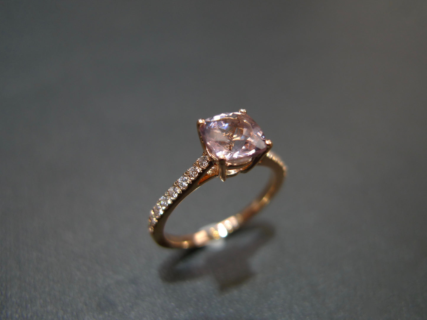 Champagne Morganite & Diamond Engagement Ring in 18K Rose Gold - HN JEWELRY