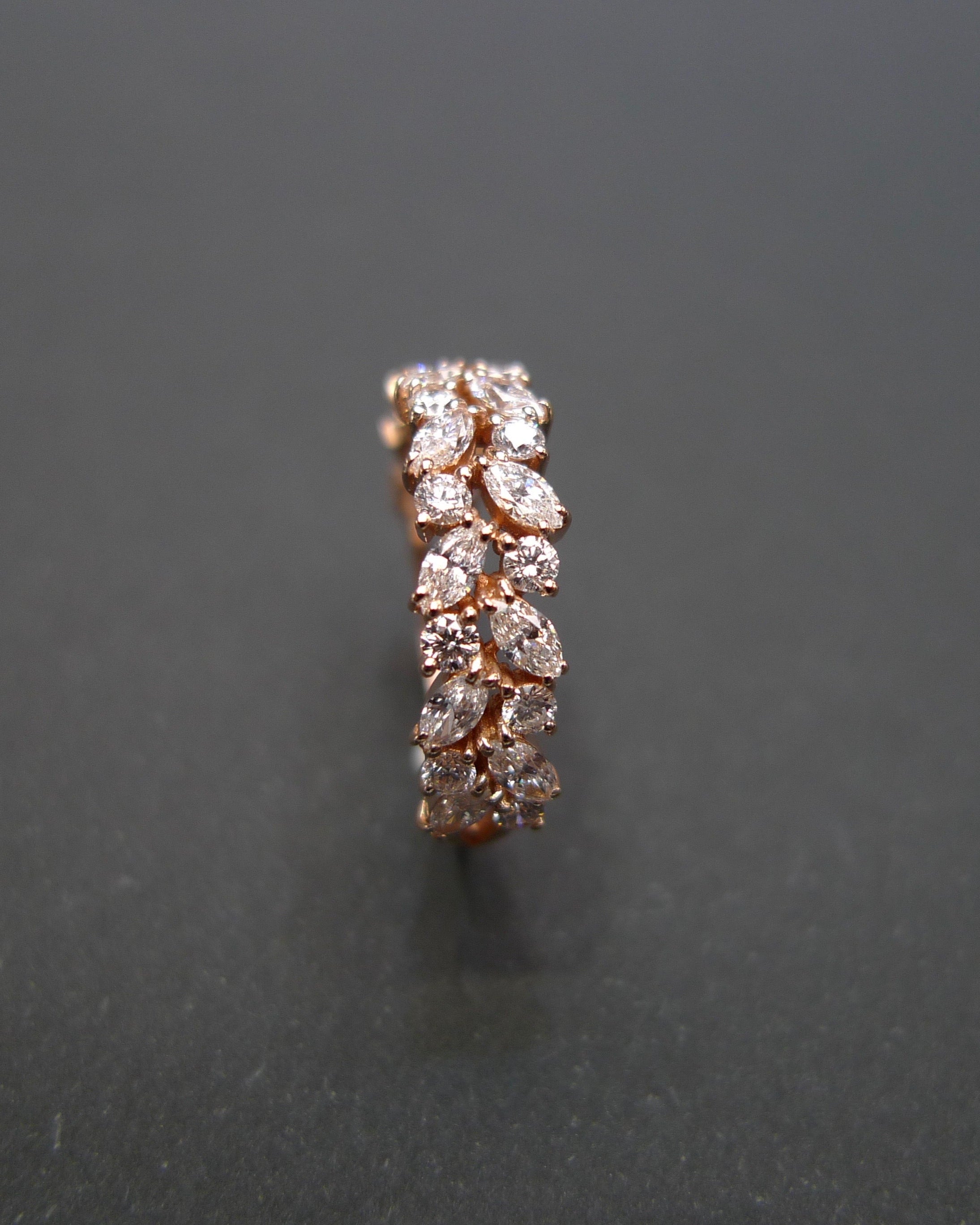 modern marquise diamond half eternity anniversary band